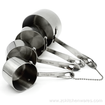 Stainless Steel 4pcs Measuring Cups Set With Scale